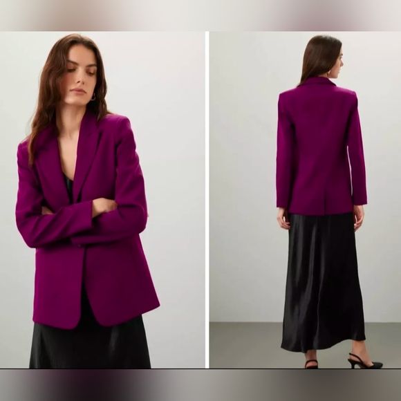 Endless Rose Red Wine Single Breasted Blazer Size L Rent The Runway - Picture 5 of 5